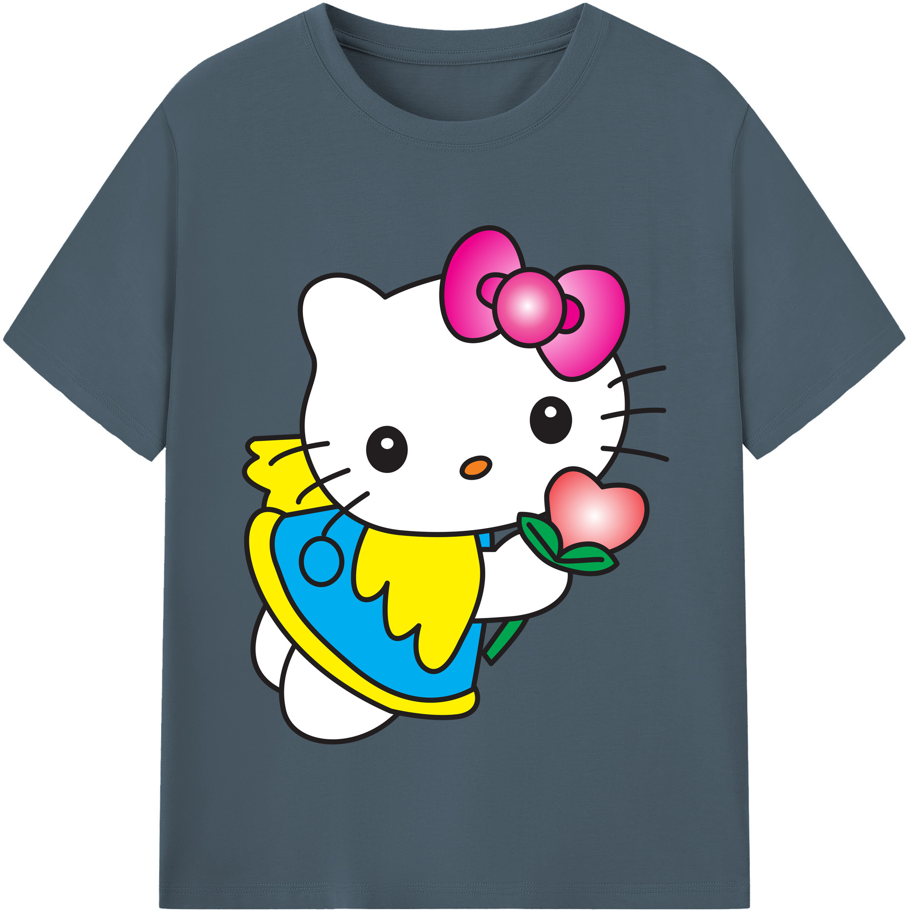 （画像用） Hello Kitty ハローキティ 綿100％半袖Tシャツ（フロントプリント）